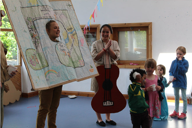 The students transported us to a world deep under the sea, to a magic post office, to outer space and to a land where instruments could talk (pictured).