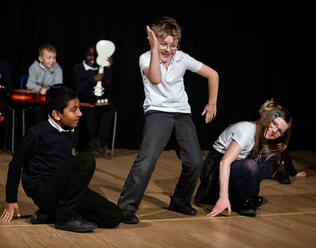 Child performs in show