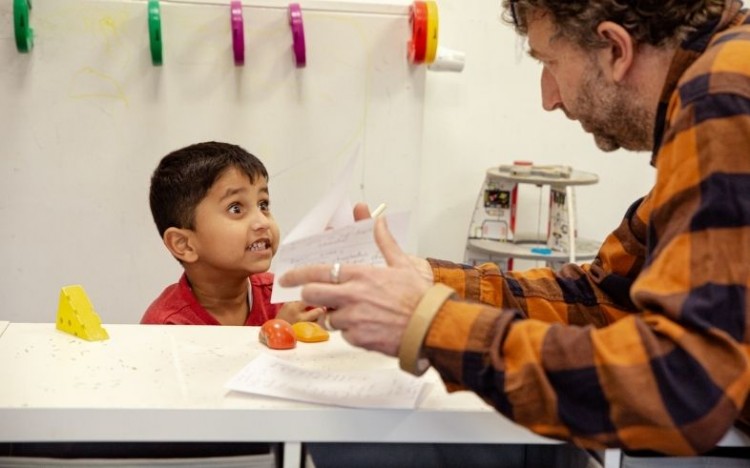 during a workshop for Travelling Light at Cearleon Child Care in 2022.