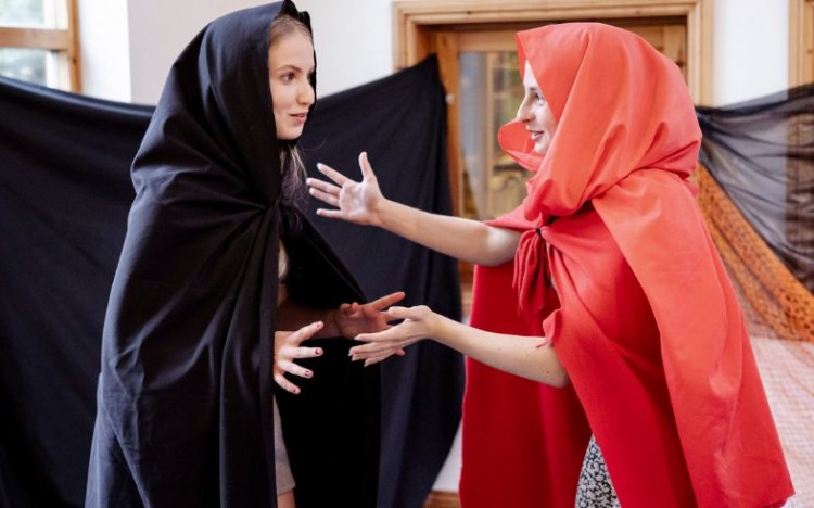 2 members of our 13-16's Youth Theatre taking part in a session. Photo by Camilla Adams.