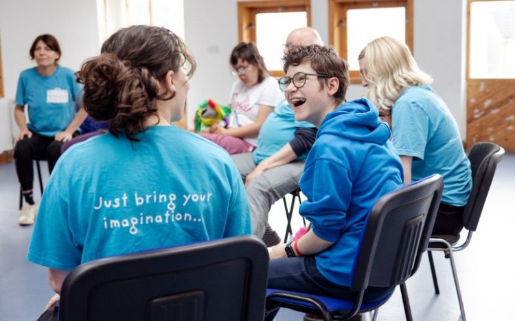 A facilitator and member taking part in a Louder Than Words session. Photo by Camilla Adams.